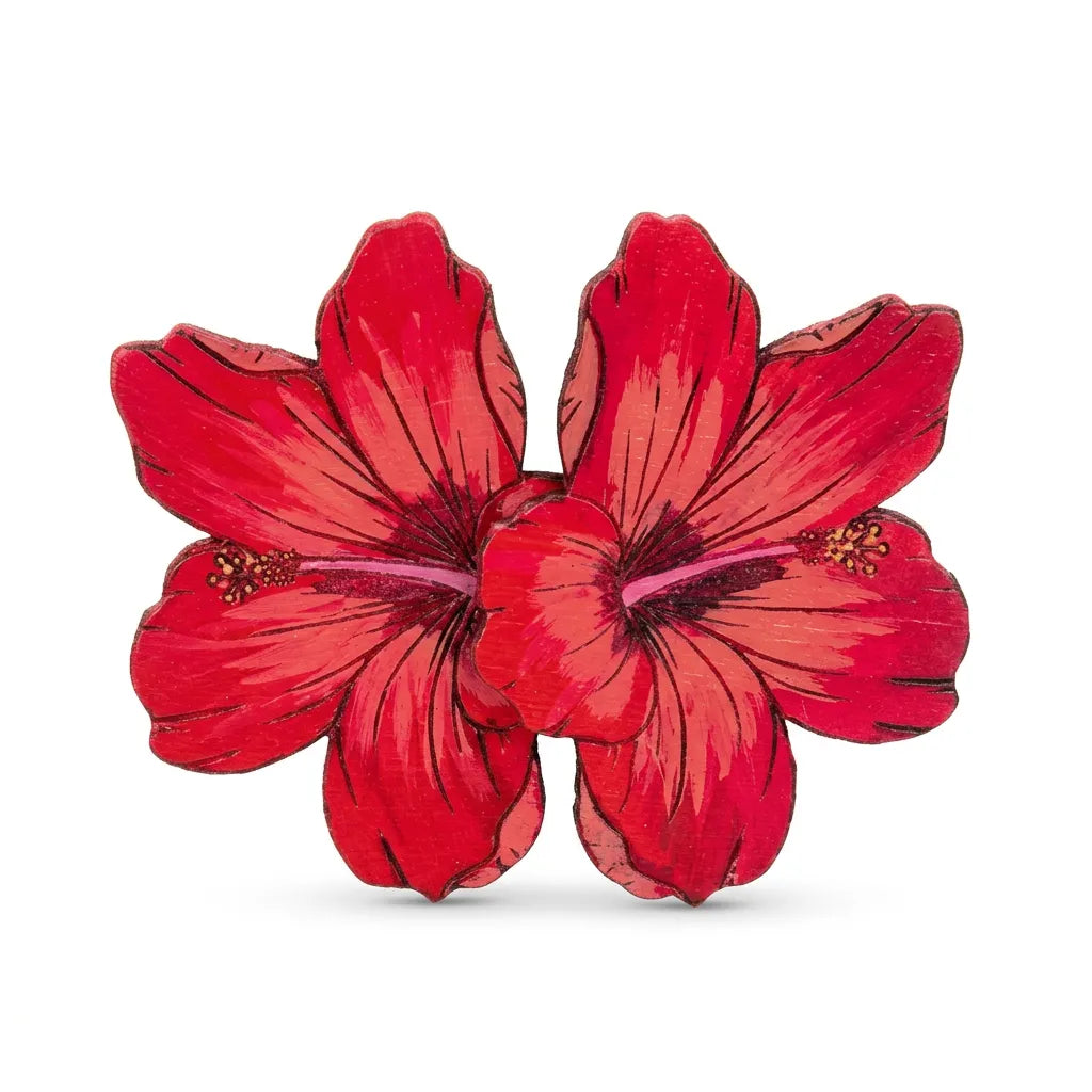 Hand Painted Tropical Hibiscus Floral Earrings