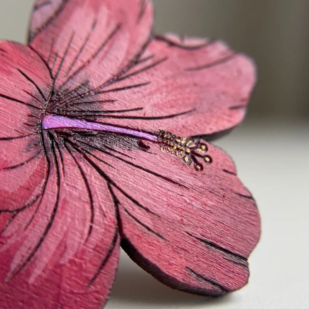 Hand Painted Tropical Hibiscus Floral Earrings