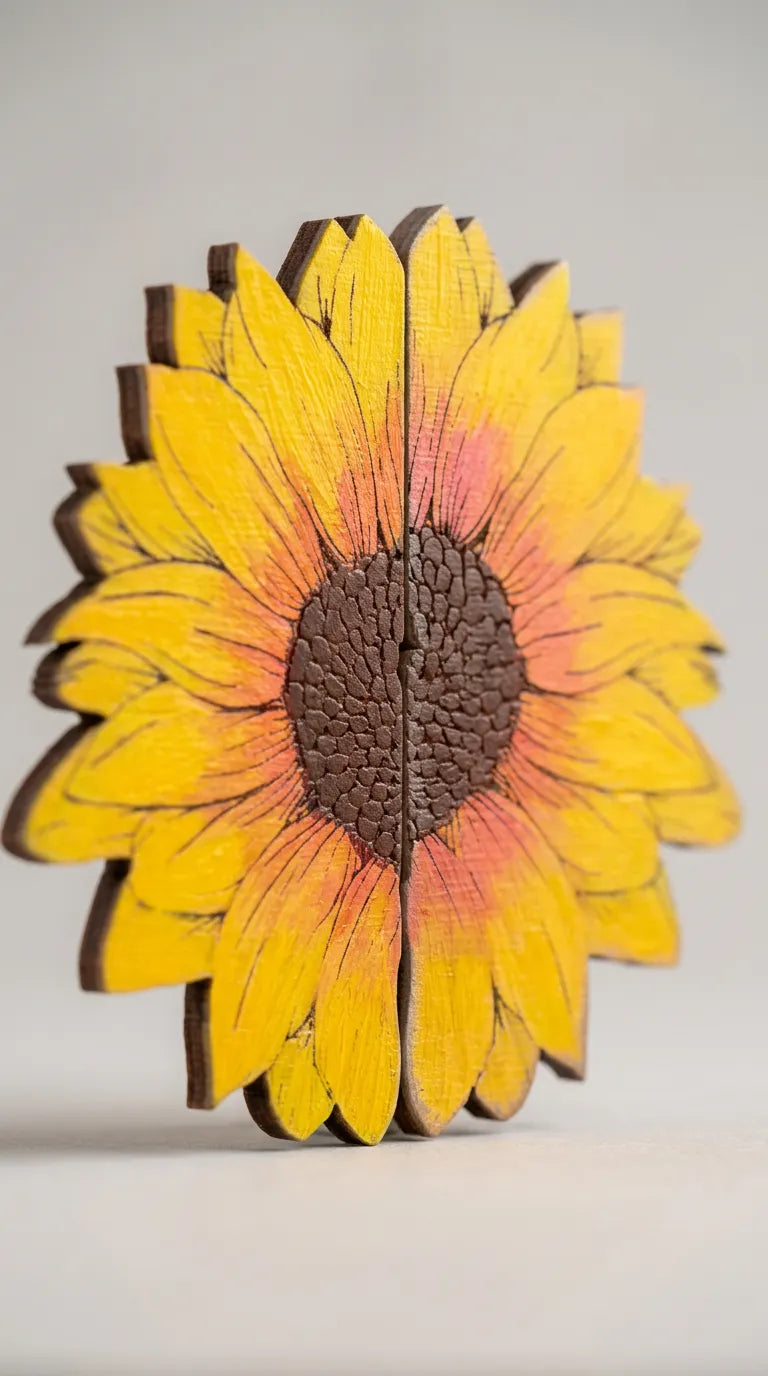 Hand Painted Sunflower Earrings